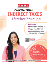 CA Final Indirect Tax Laws (Handwritten + Question Bank) Book by CA Riddhi Baghmar